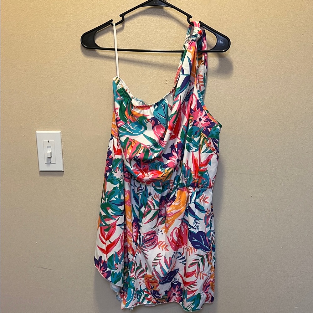Colorful One-Shoulder Romper